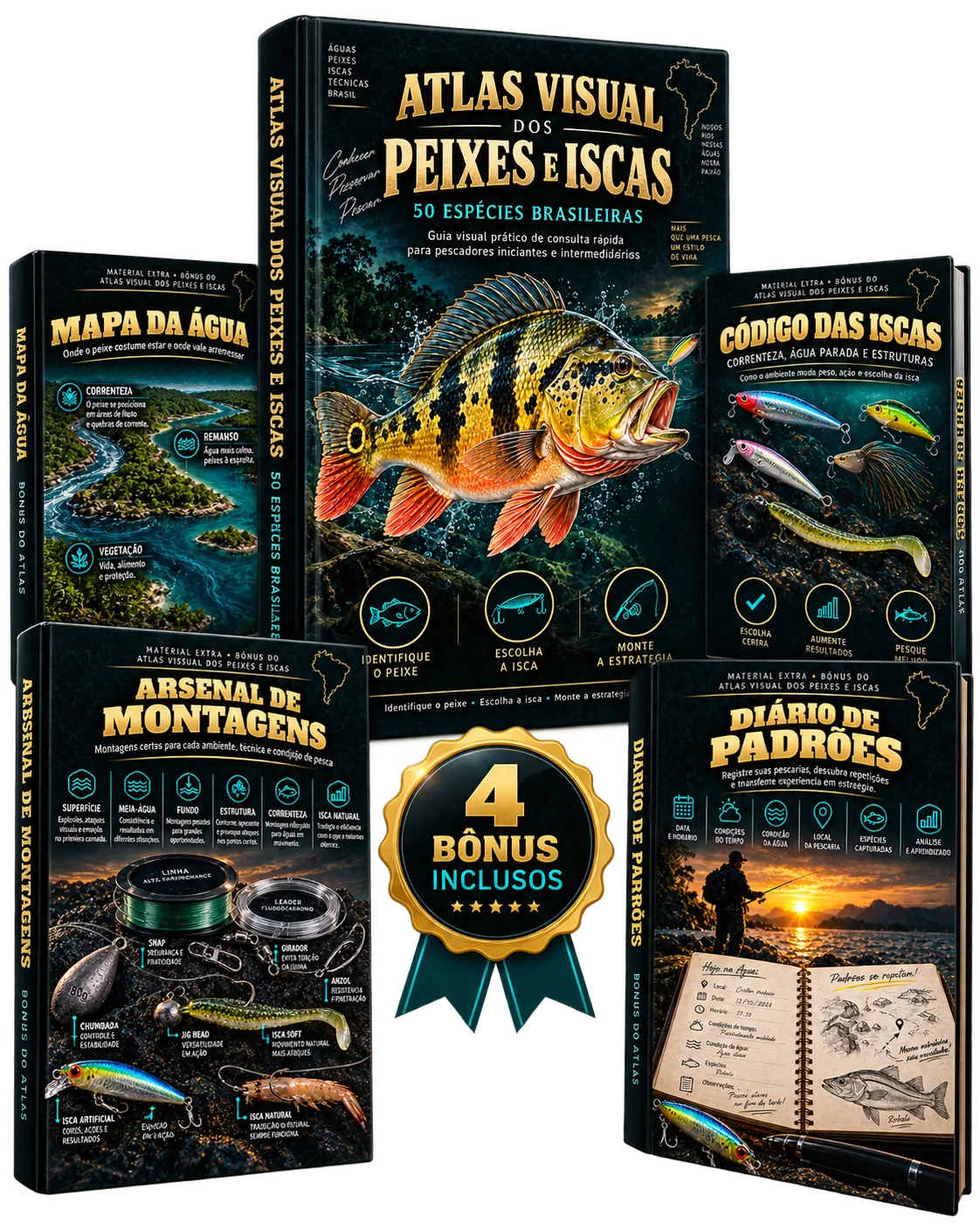 Kit completo com Atlas Visual e quatro materiais extras